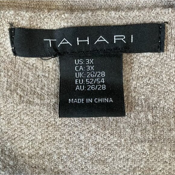 Tahari 3X Zebra Print Cardigan Neutral Animal Cozy Layer Minimalist Normcore, - Picture 2 of 9